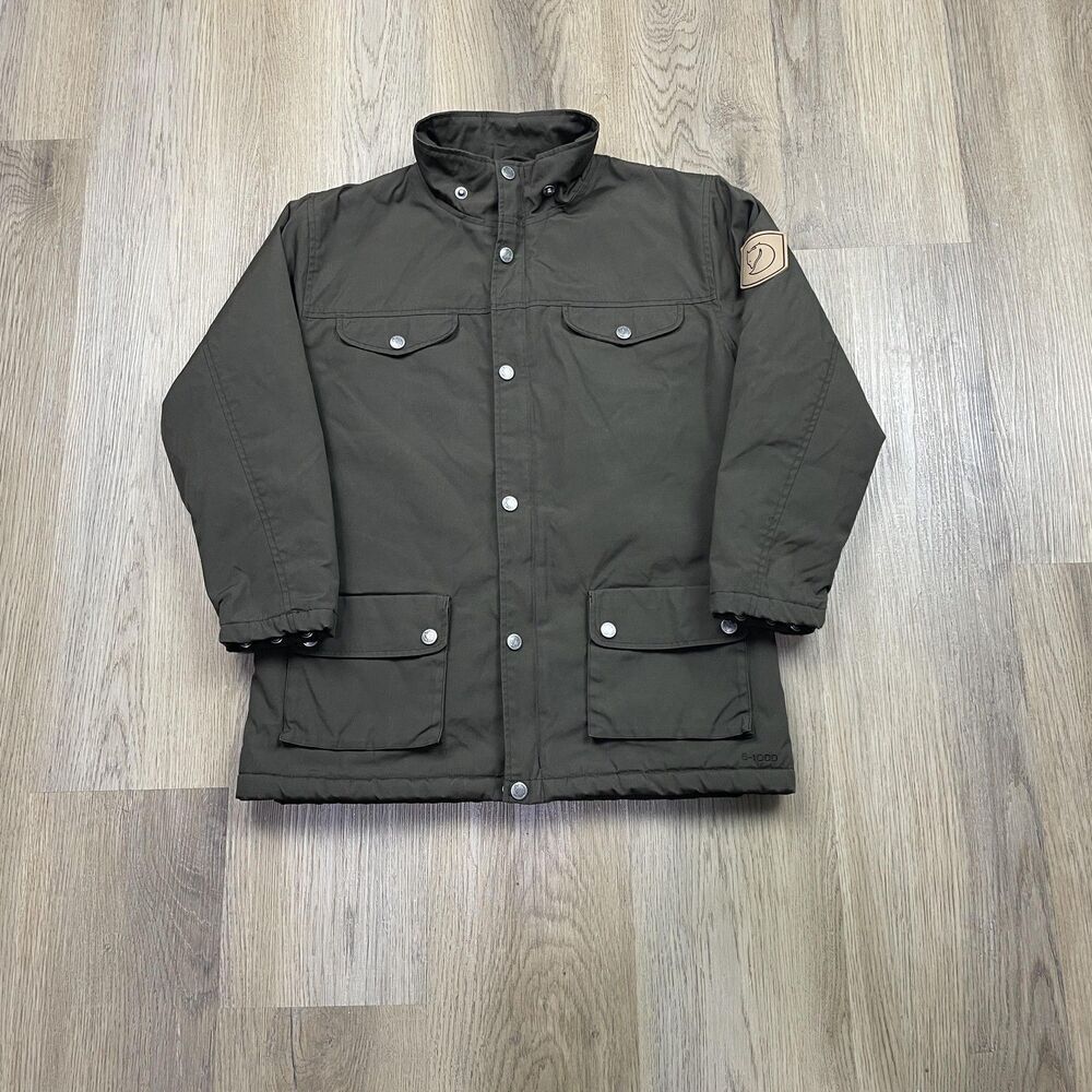 Fjallraven Greenland Winter Jacket Boys 10-11Y Green G-1000 Sherpa Lined Youth